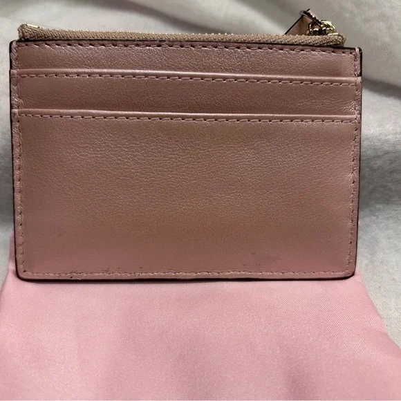 Kate Spade pink/rose gold Sunset Lane Adi coin zip mini wallet. NWT. - Picture 5 of 9
